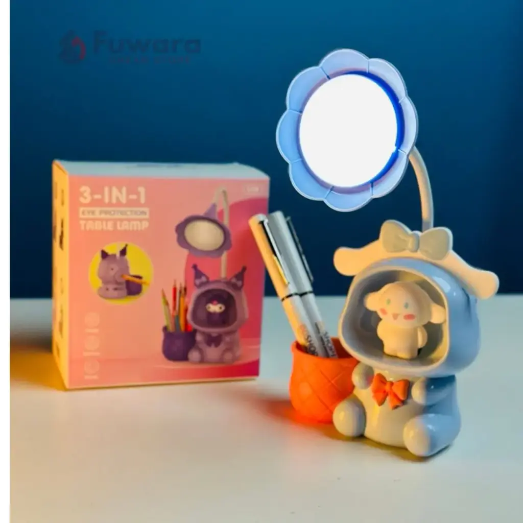 Rechargeable LED Desk Lamp with Storage Cup & Sharpener for Kids