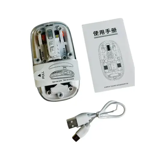 WM30 Transparent Crystal 2.4G + Bluetooth Magnetic Wireless Mouse