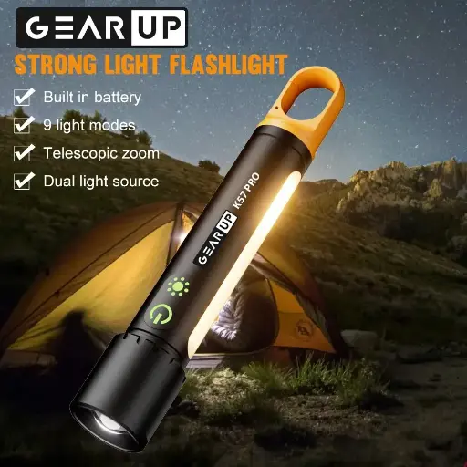 GearUP K57 PRO - High-power rechargeable flashlight for every situation.